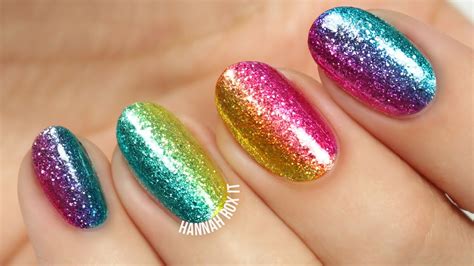 rainbow glitter nail polish